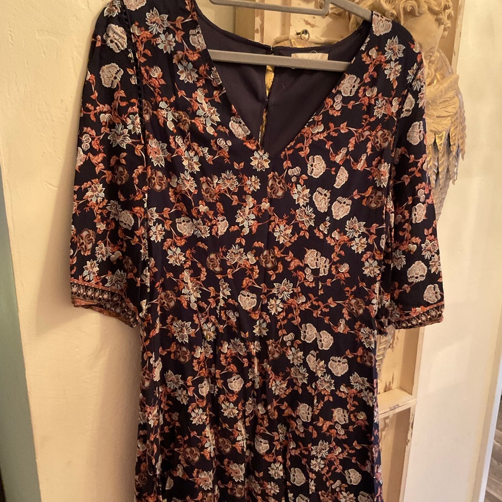 Altar'd State Navy Floral Midi Dress